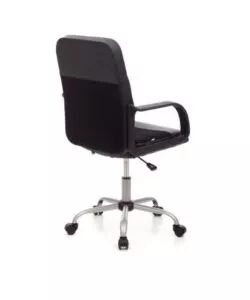 SEDIA DA UFFICIO IN ECOPELLE NERA, 58X58X94-102 CM
